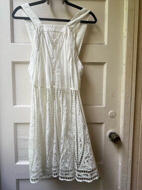 Magali Pascal Tangier Eyelet Mini Dress Sz S White Boho Country Wedding Barn